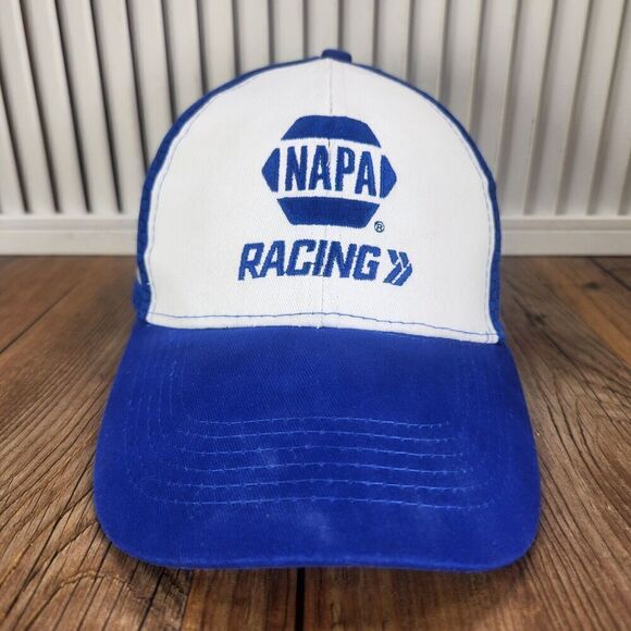NAPA Racing Hat Cap Strap Back Blue White NASCAR NHRA INDYCAR Embroidered Sports - Picture 2 of 11